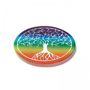 Δίσκος Σεληνίτη Tree of Life 9cm Χρωματιστός